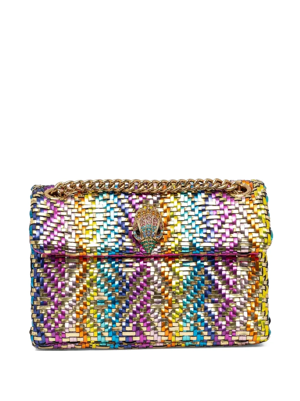 Kurt Geiger London Geweven schoudertas met metallic afwerking Goud