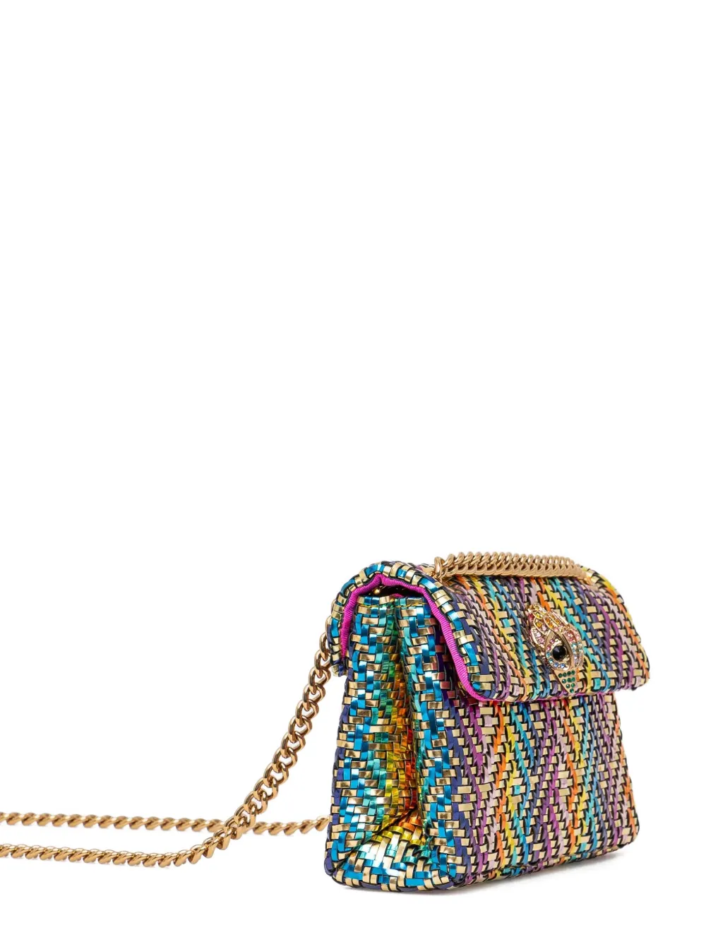 Kurt Geiger London Geweven schoudertas met metallic afwerking Goud