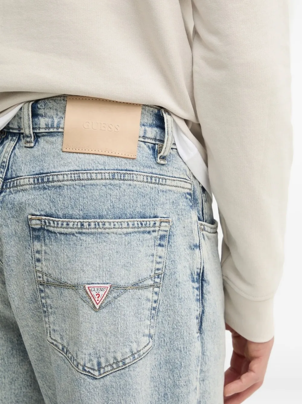 GUESS USA Damon jeans met triangel logo Blauw