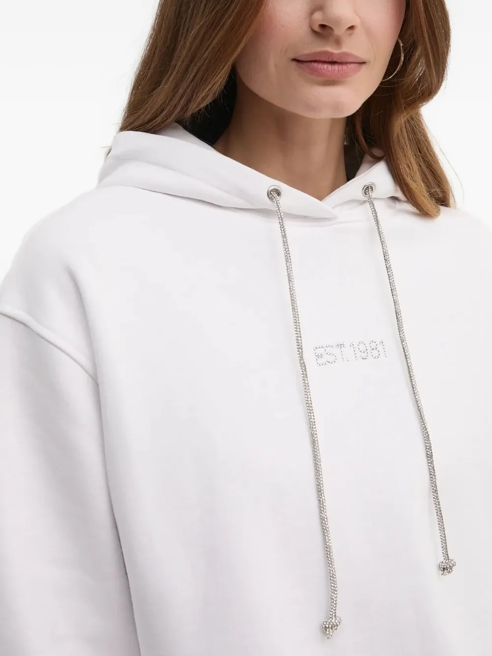 GUESS USA Hoodie verfraaid met stras Wit