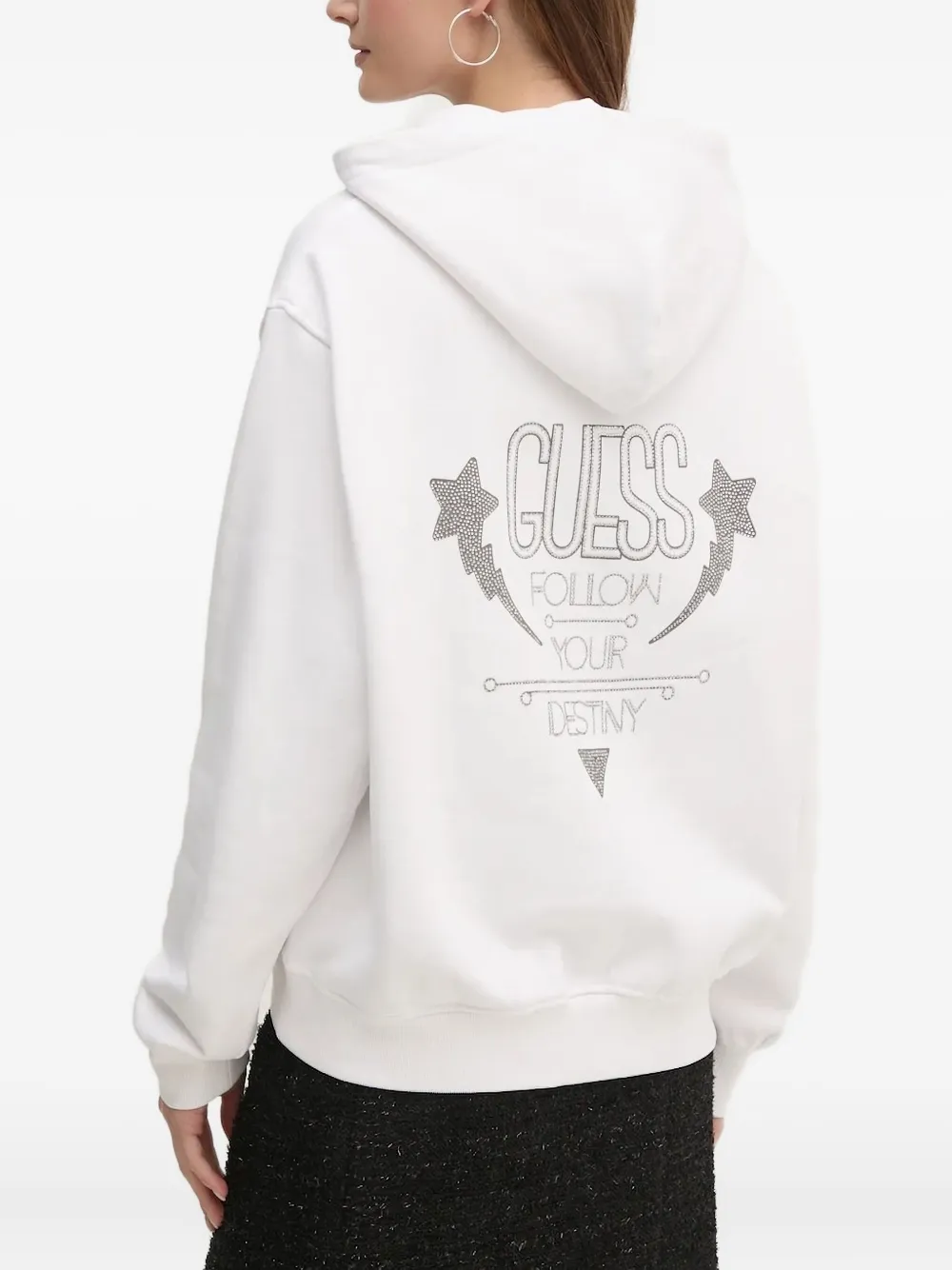 GUESS USA Hoodie verfraaid met stras - Wit
