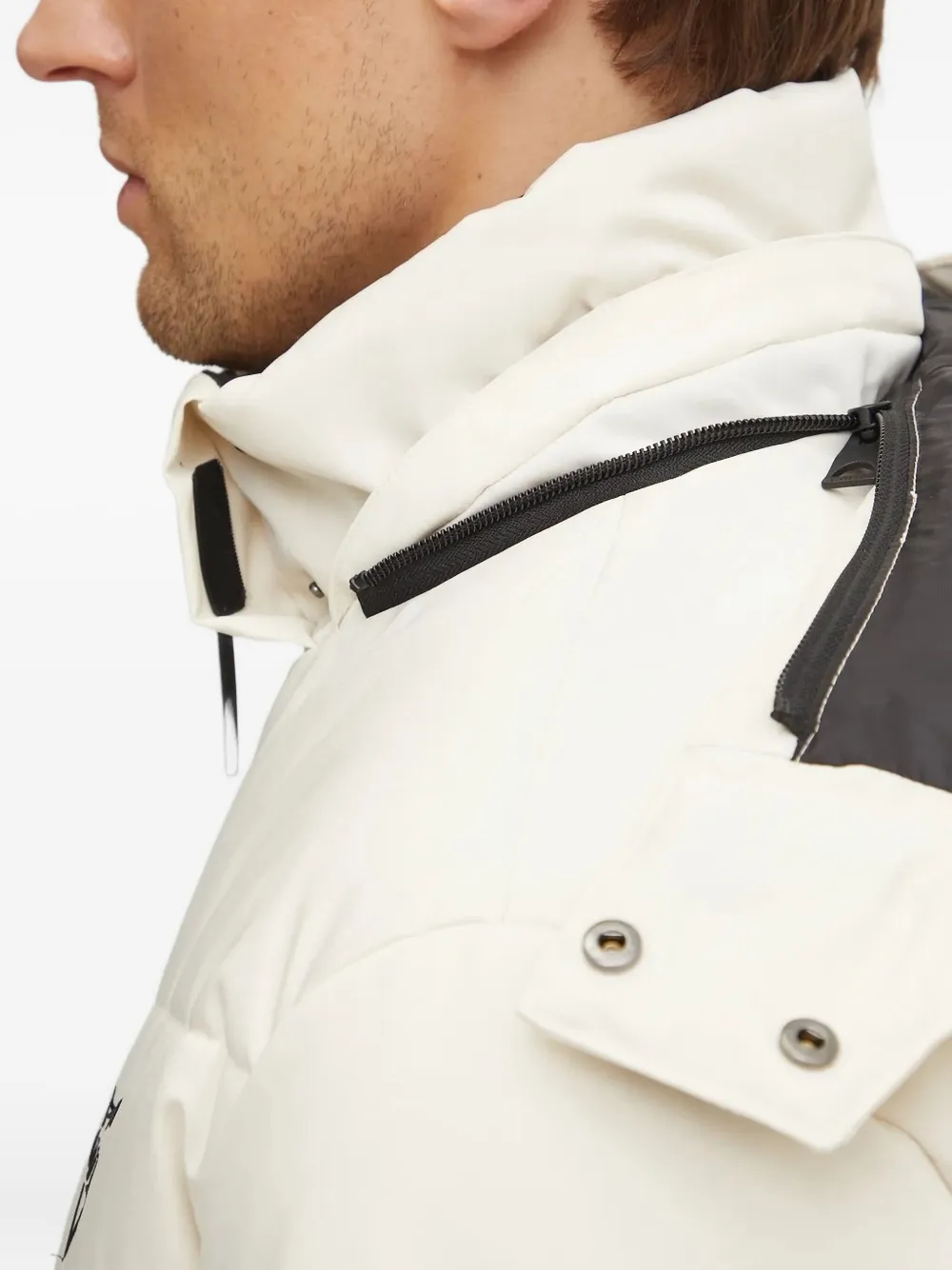 GUESS USA quilted panelled ski jacket Wit