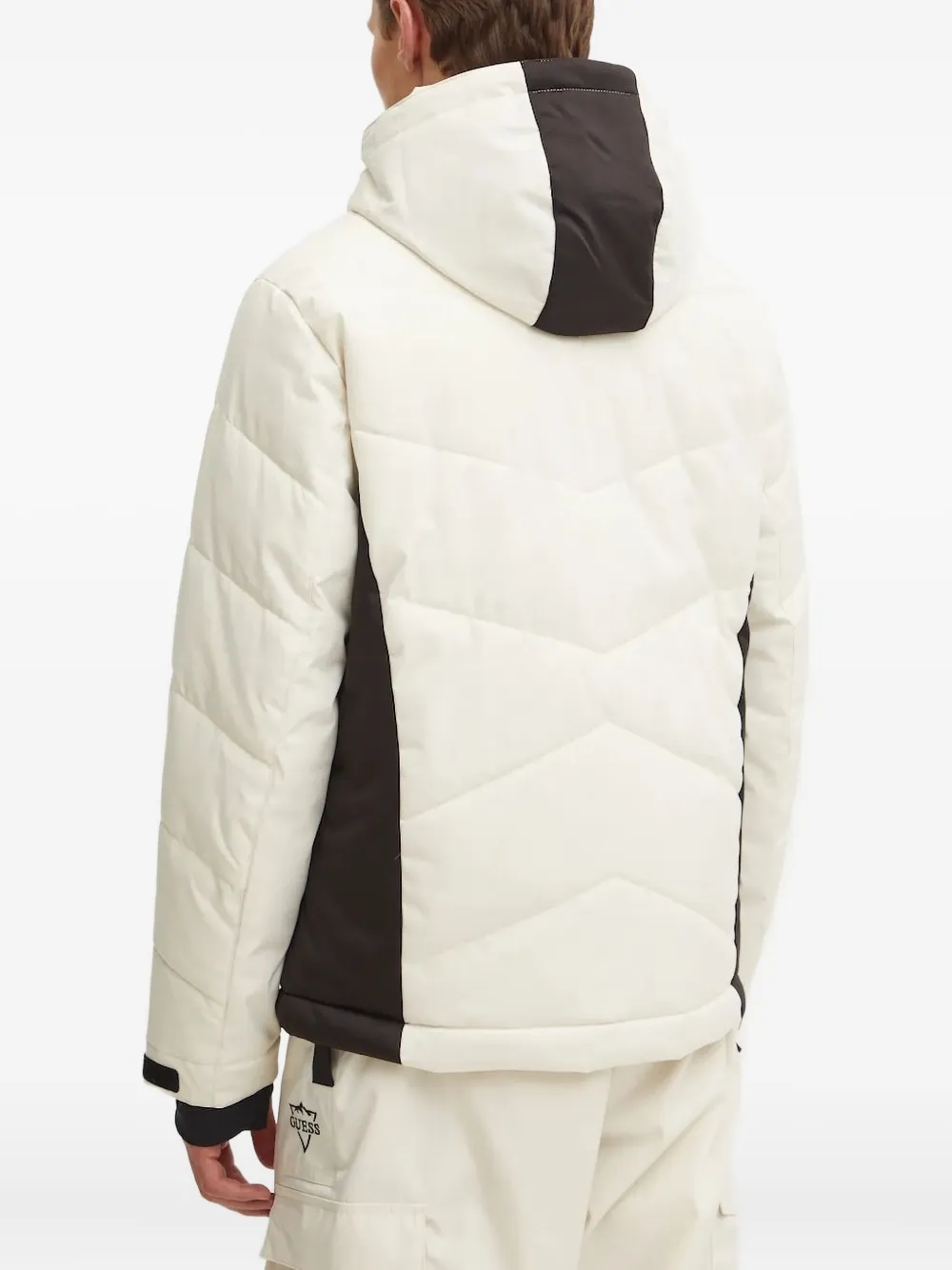 GUESS USA quilted panelled ski jacket - Wit