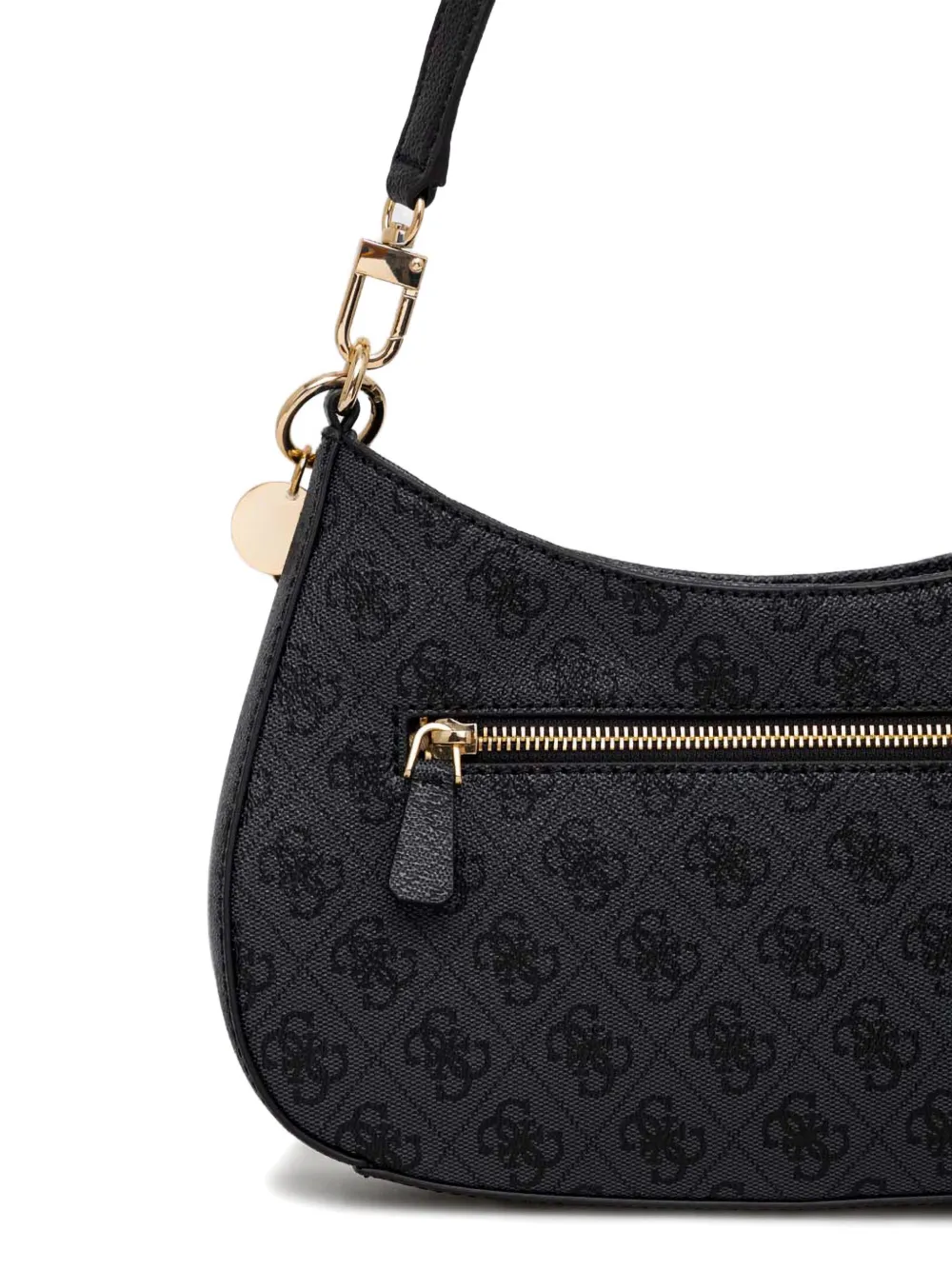 GUESS USA Gewelfde schoudertas met monogram Zwart