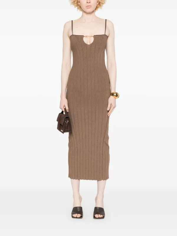 ワンピース Light brown la robe Sierra a bretelles midi dress Jacquemus Jacquemus La Robe Sierra à Bretelles Midi Dress | Brown