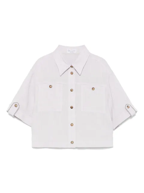 Brunello Cucinelli Kids camisa de lurex