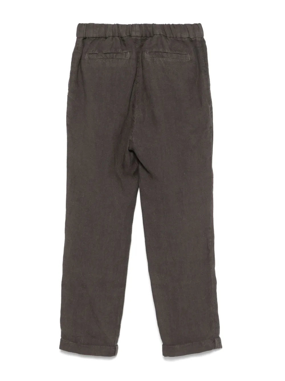 Brunello Cucinelli Kids Linnen broek met toelopende pijpen - Bruin