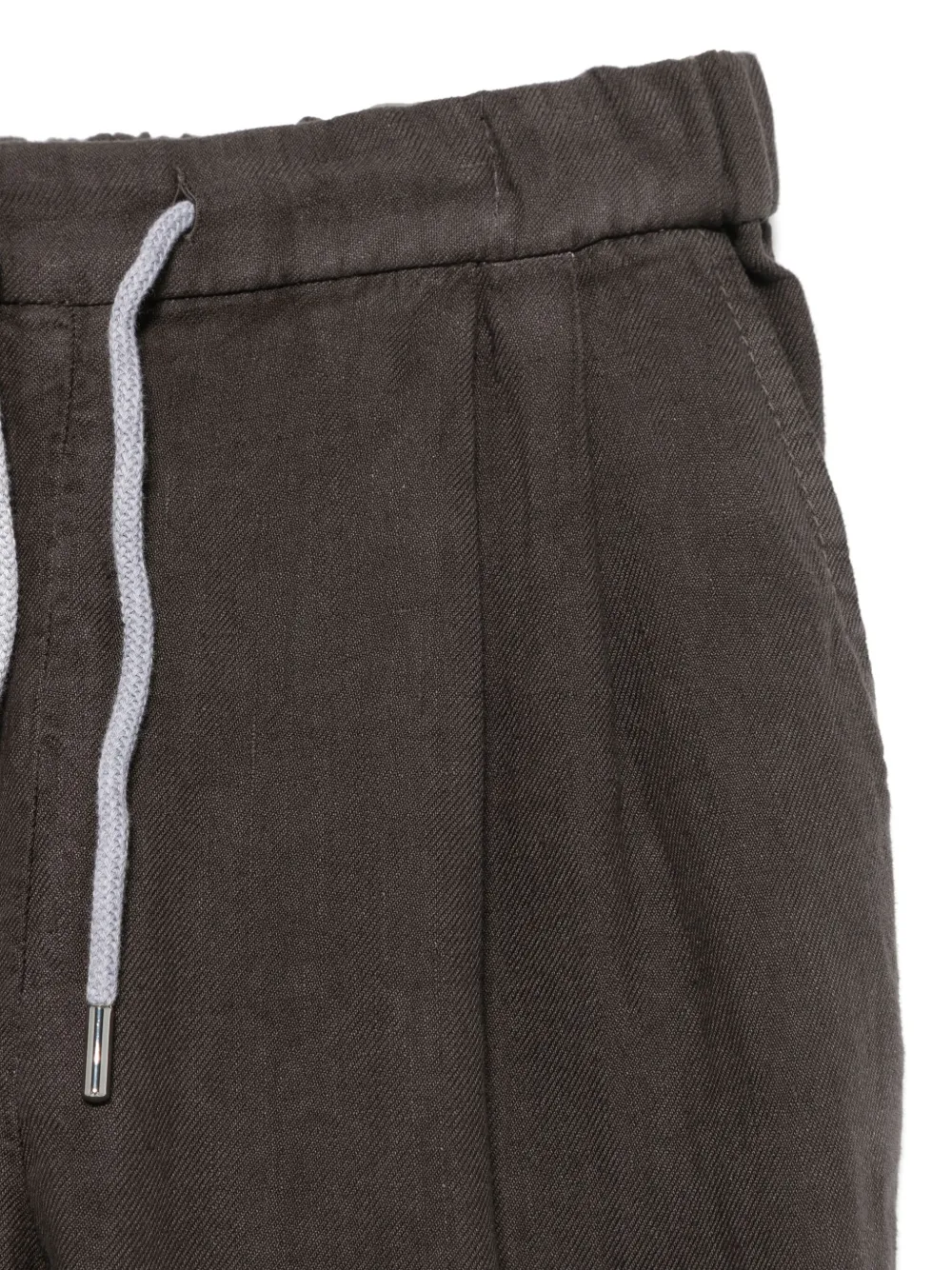 Brunello Cucinelli Kids Linnen broek met toelopende pijpen Bruin