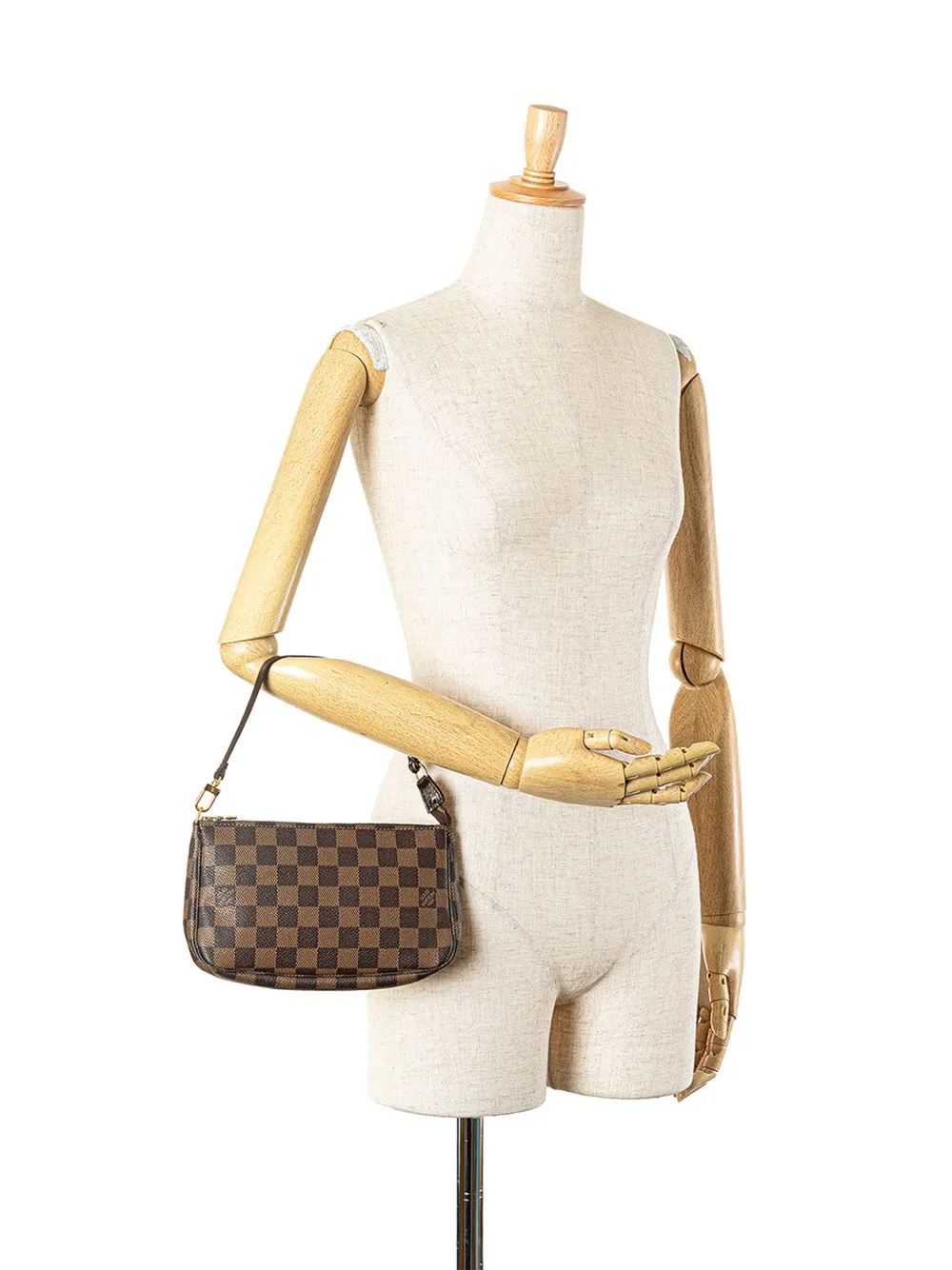 Louis Vuitton Pre-Owned 2008 Damier Ebene Pochette Accessoires kleine schoudertas - Bruin