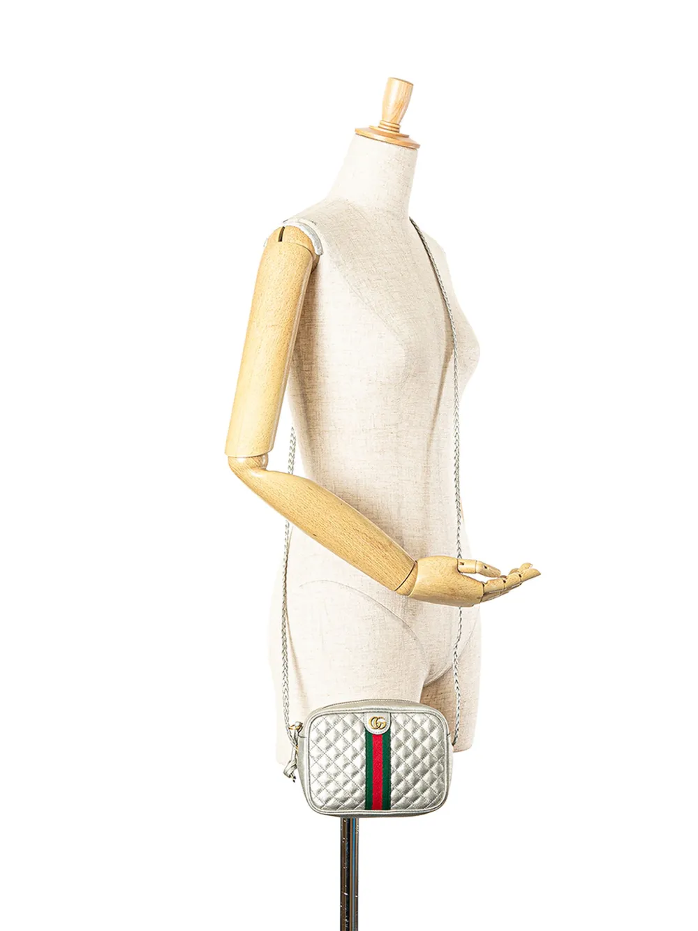 Gucci Pre-Owned 2000-2015 Mini Web Trapuntata leren crossbodytas - Zilver
