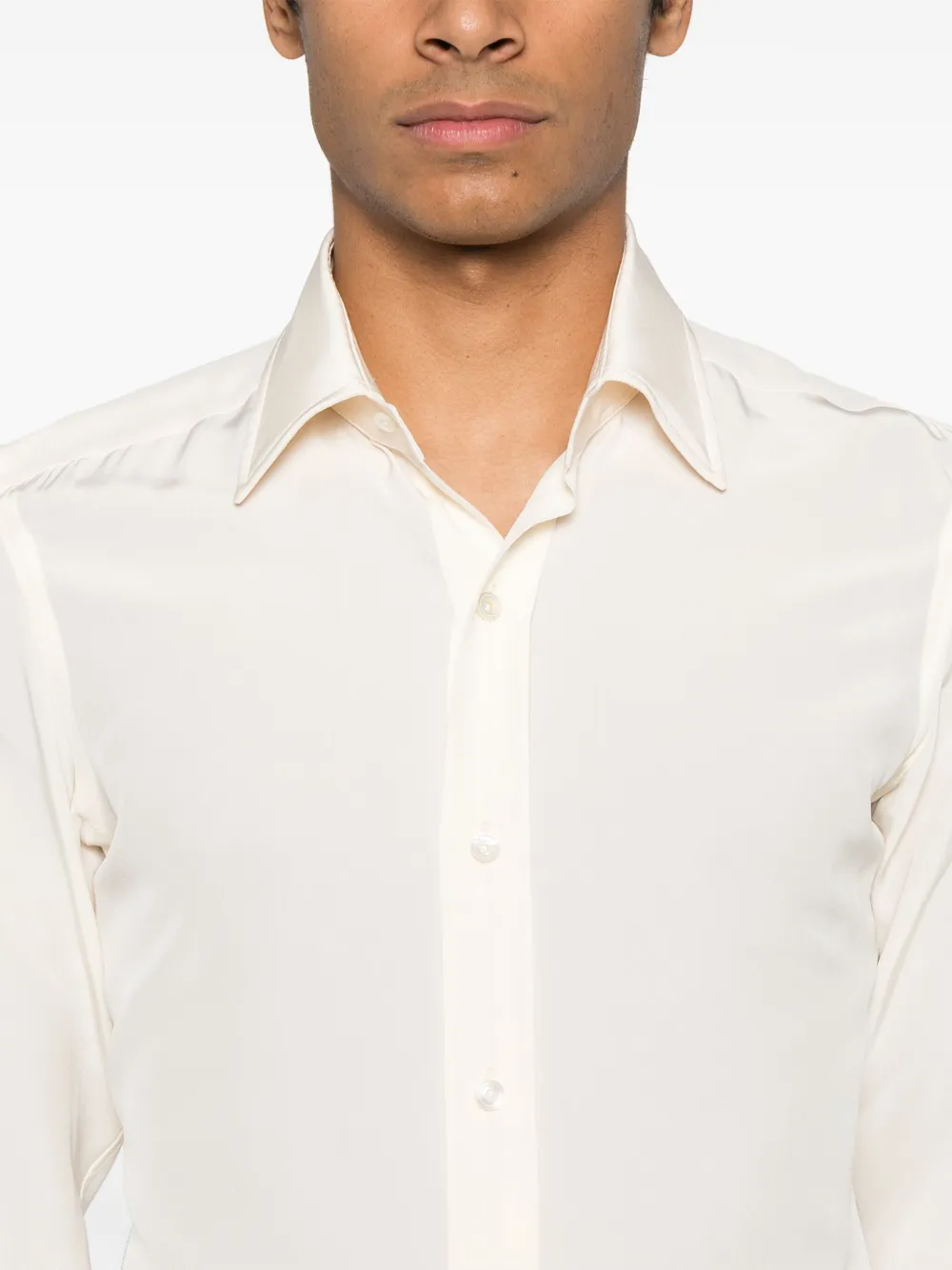 TOM FORD Zijden overhemd Beige