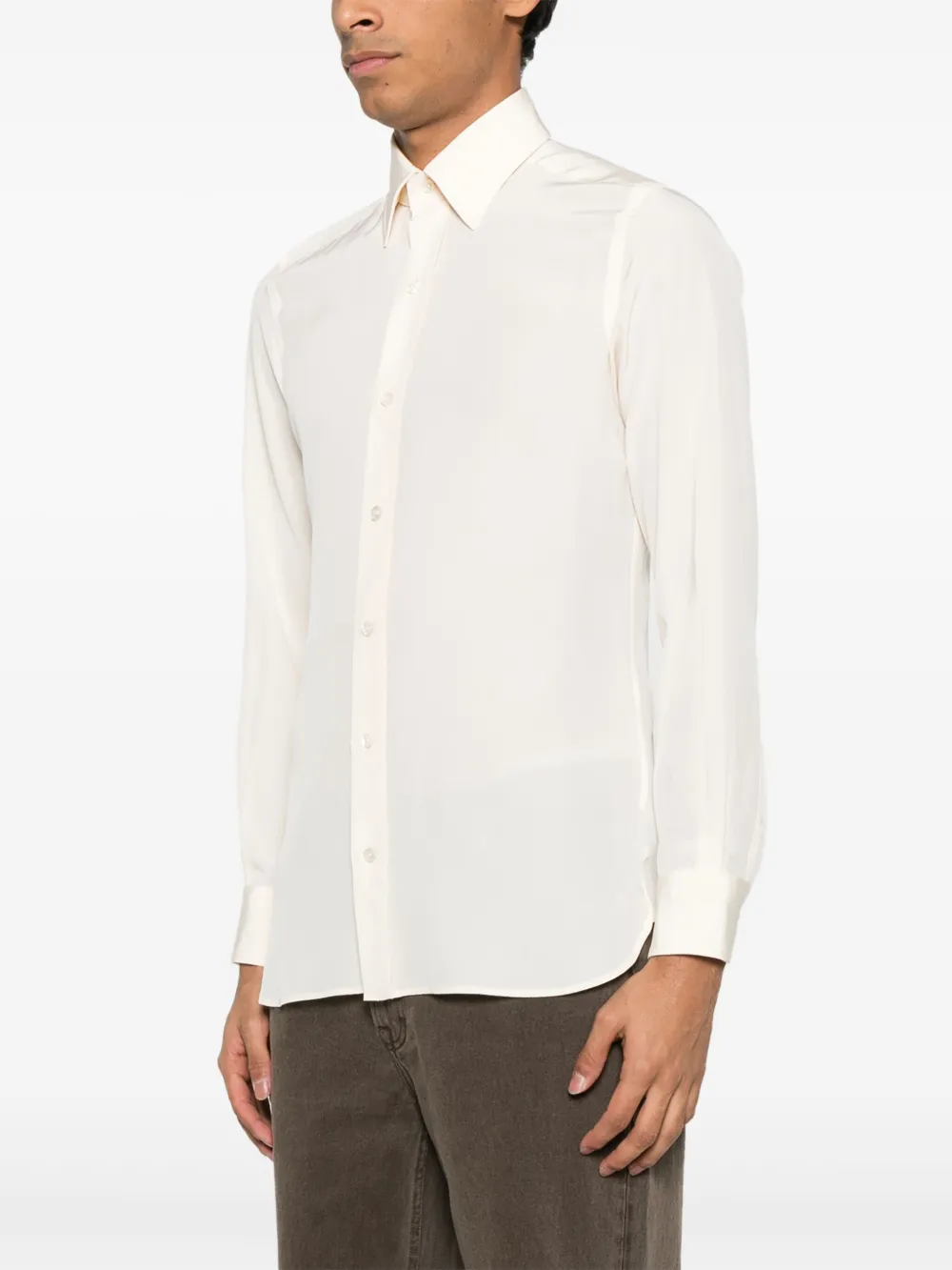 TOM FORD Zijden overhemd Beige