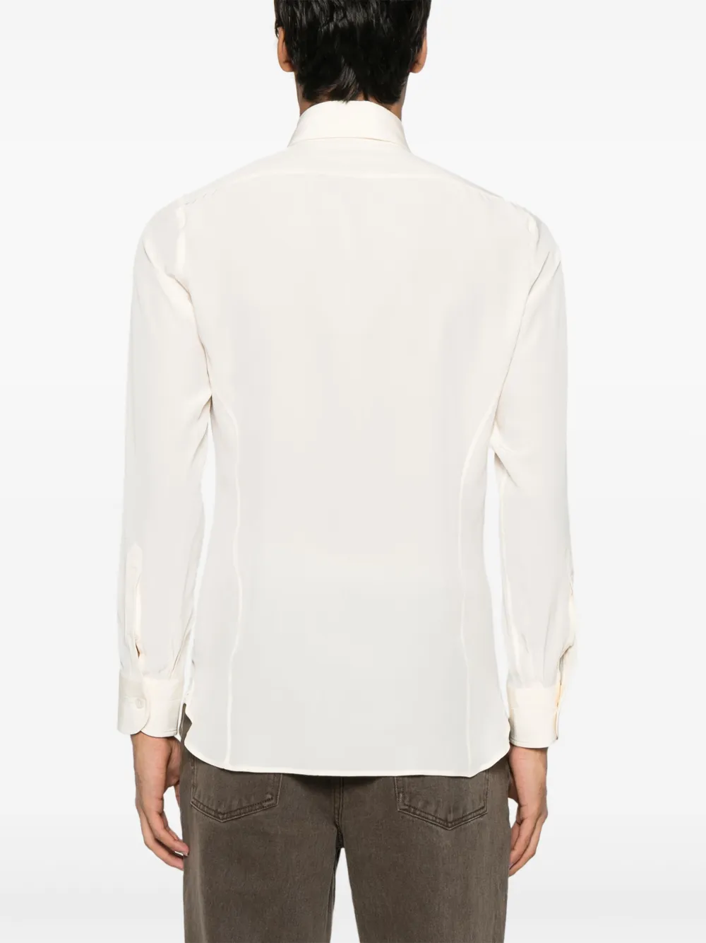 TOM FORD Zijden overhemd Beige