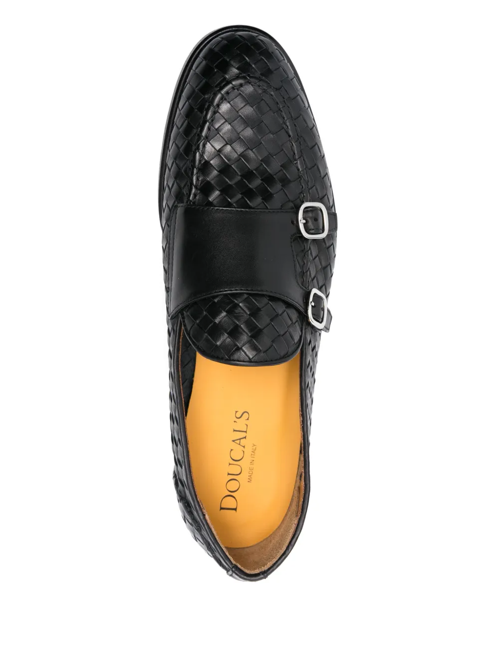 Doucal's interwoven monk shoes Black