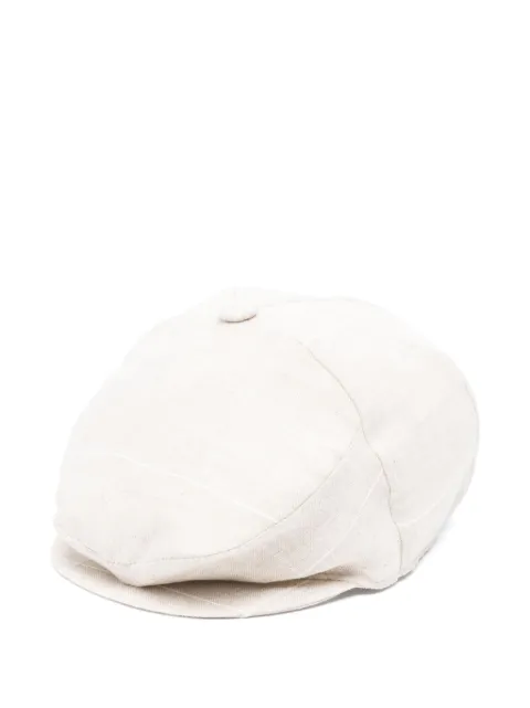 Colorichiari linen baker boy cap