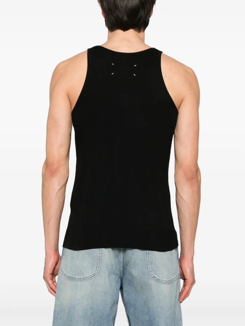 Maison Margiela Ribgebreide top - Zwart