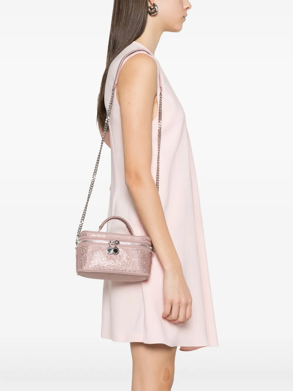 Stella McCartney Crossbodytas met kristallen - Roze