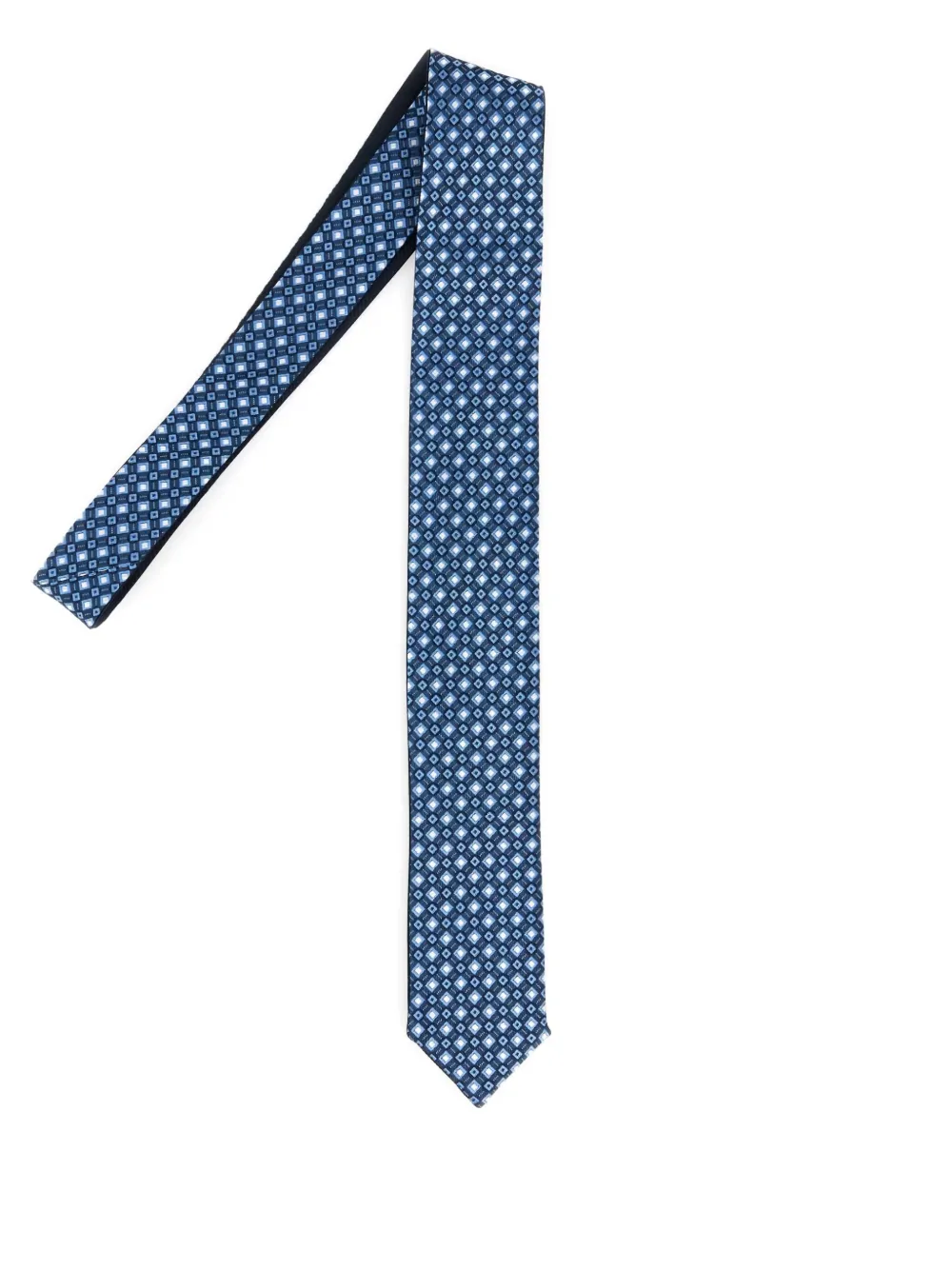 embroidered silk-blend tie