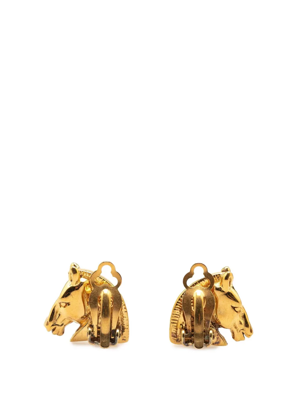 Hermès Pre-Owned 1900s Bijouterie Fantaisie Horse Head oorclips - Goud