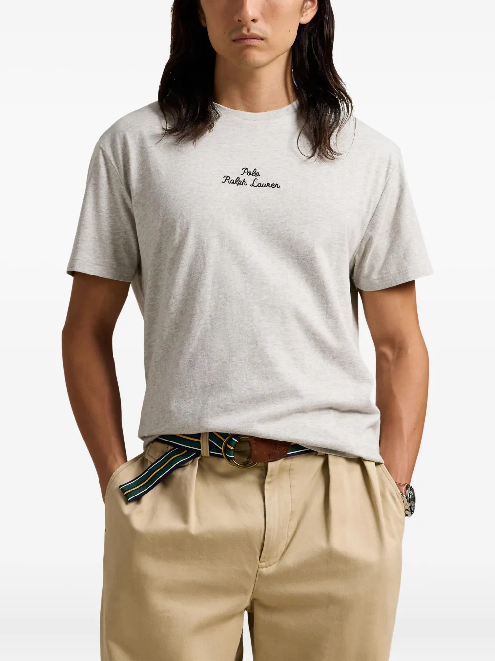Polo Ralph Lauren T-shirt met geborduurd logo Grijs