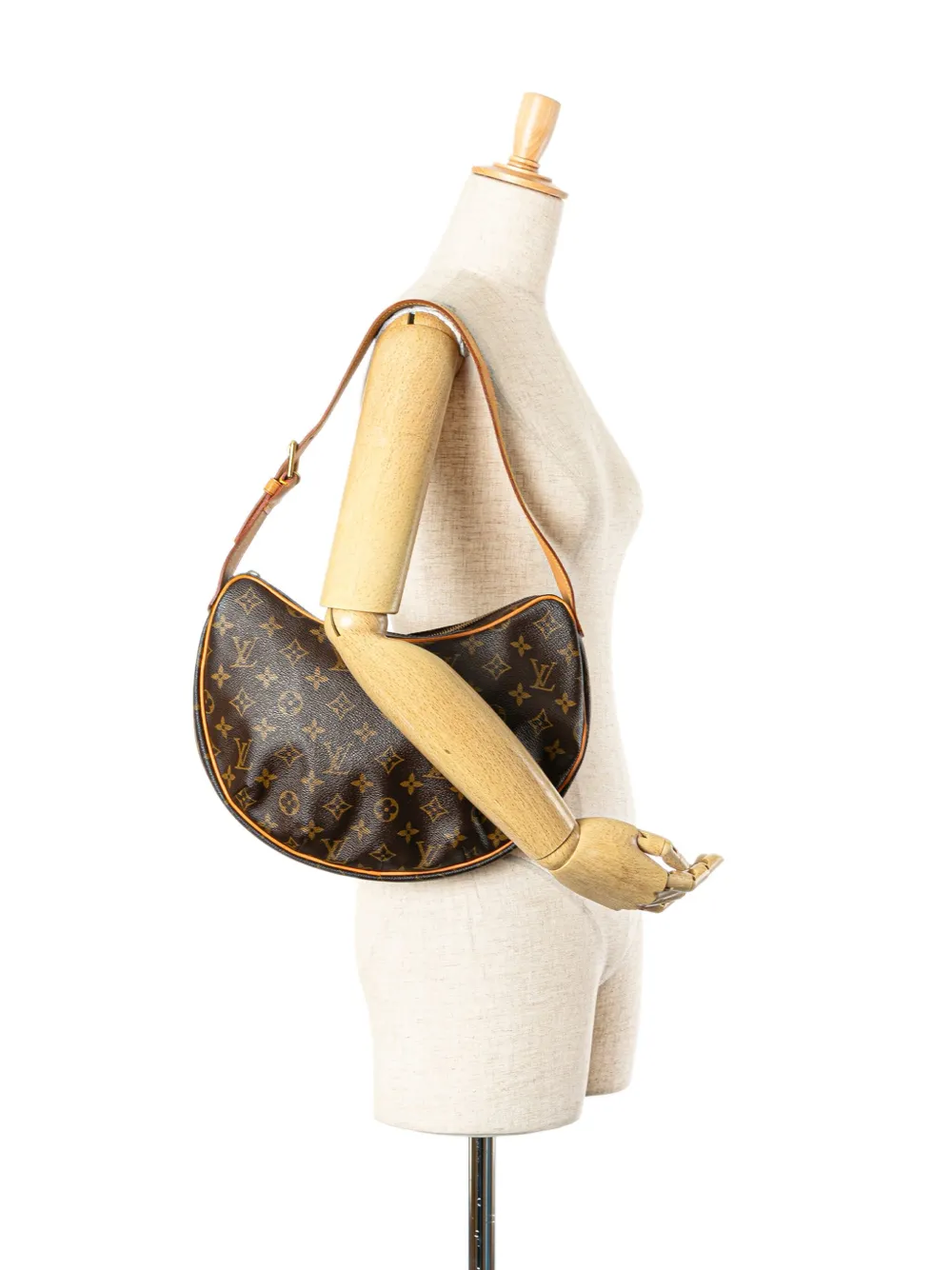 Louis Vuitton Pre-Owned 2003 Croissant hobo tas met MM monogram - Bruin