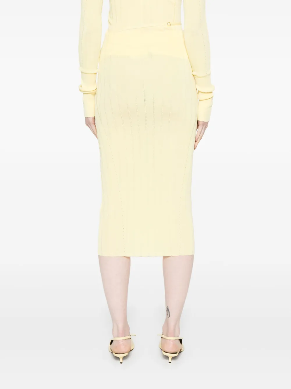 Jacquemus La Jupe Pralù midi-rokPralu midi-rok Geel