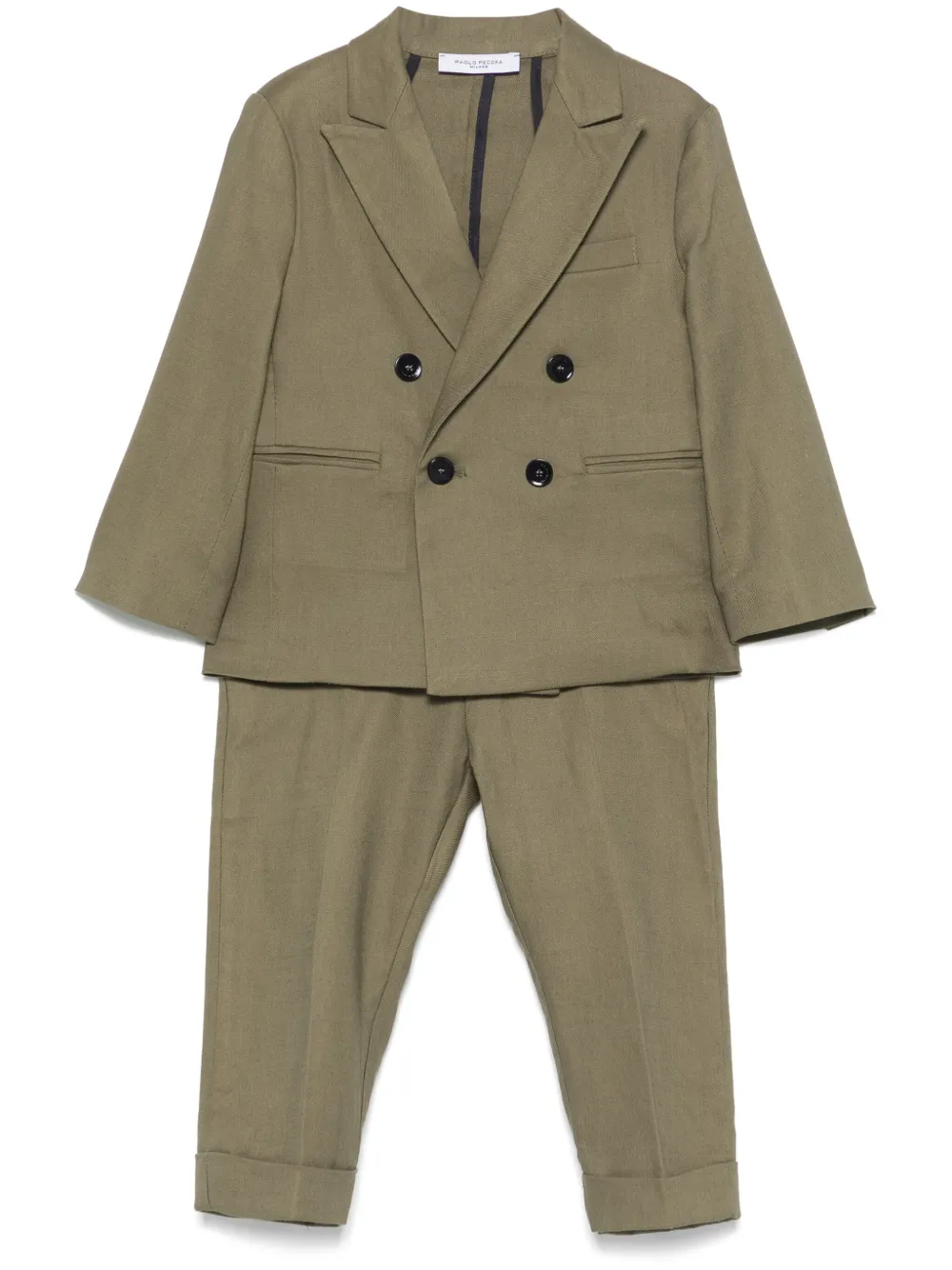 Paolo Pecora Double-breasted Suit In Green