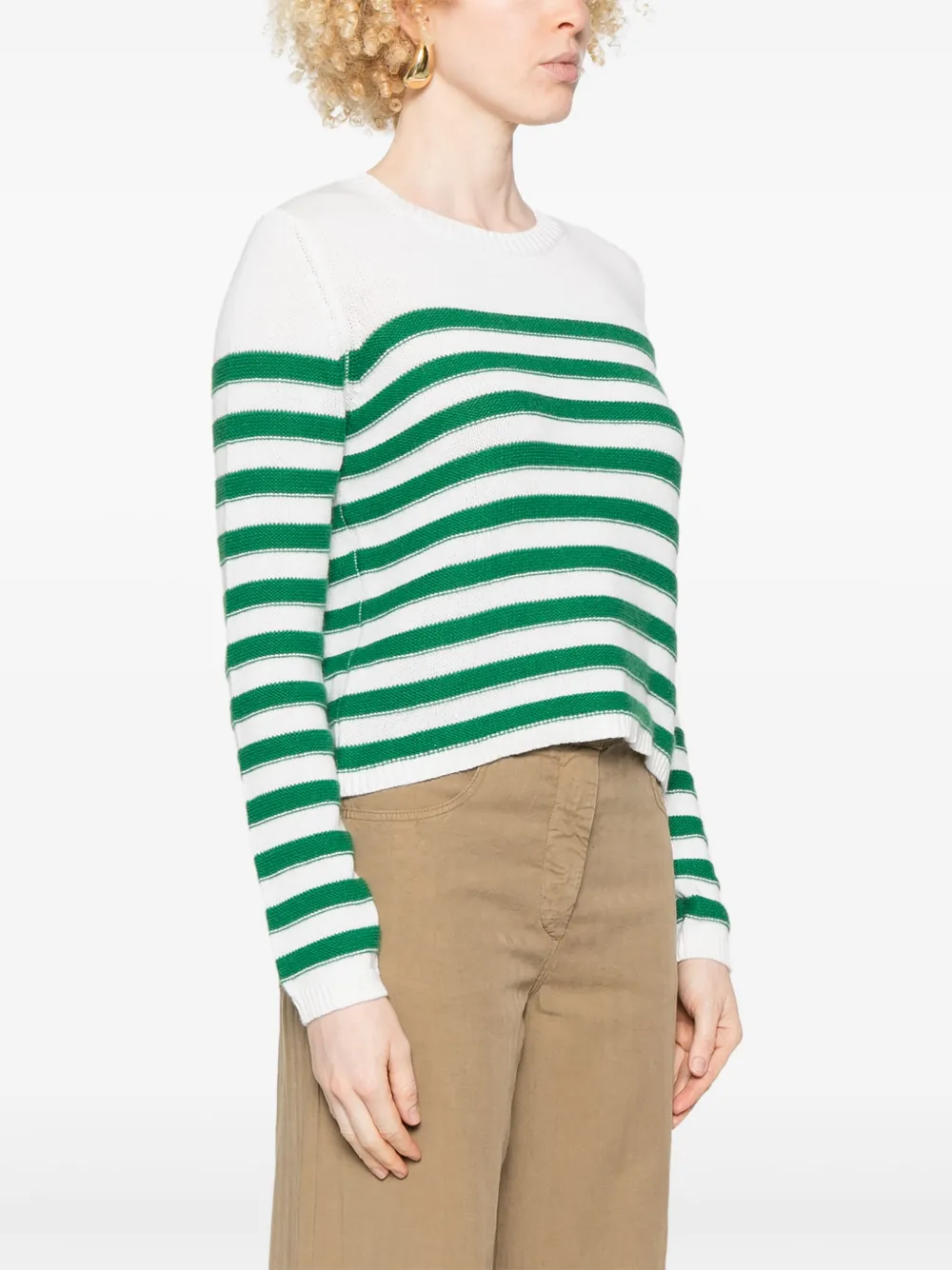 Allude Gestreepte trui Wit