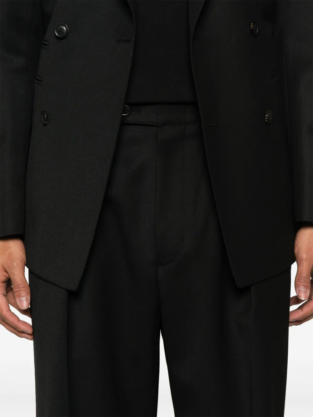 Shop Tonywack Pleat-detail Trousers In Black