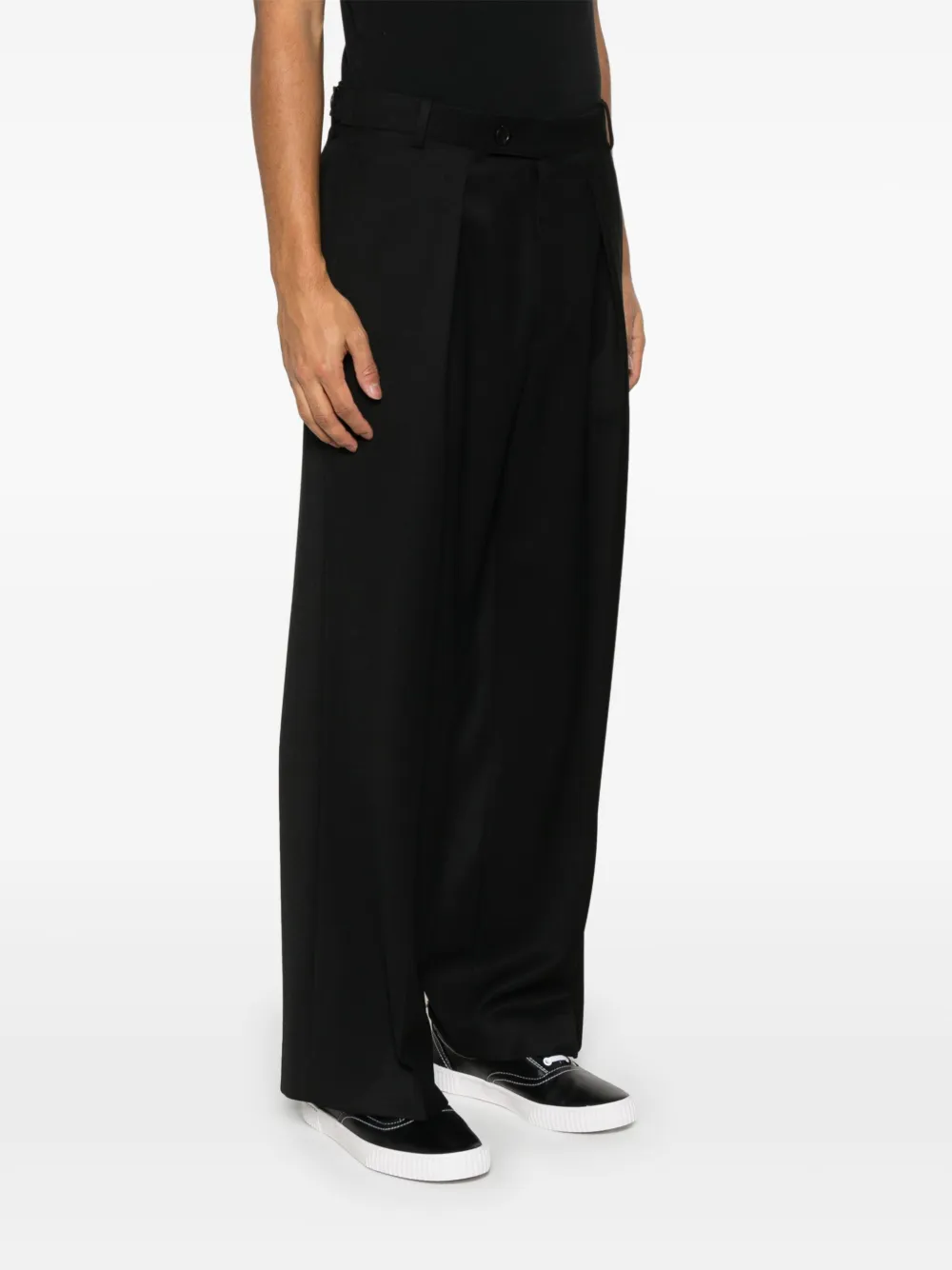 Shop Tonywack Pleat-detail Trousers In Black