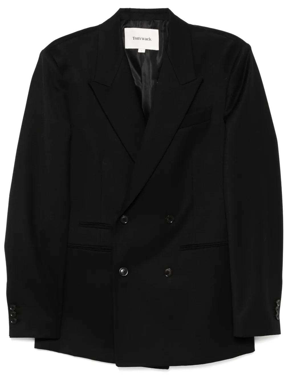 double-breasted twill blazer