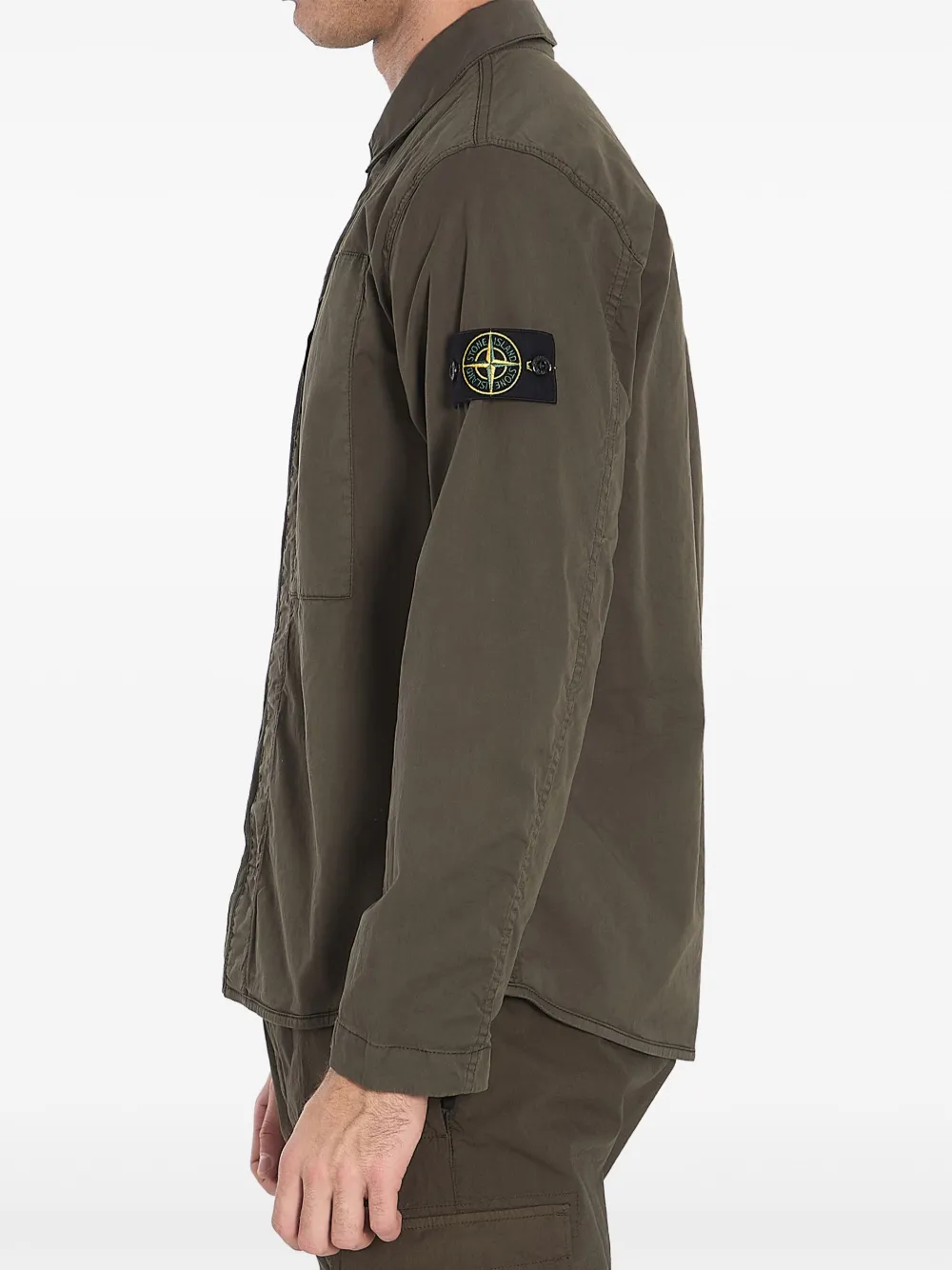 Stone Island Overhemd met twill weving - Groen