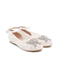 Aruna Seth floral-embroidered ballet flats - White