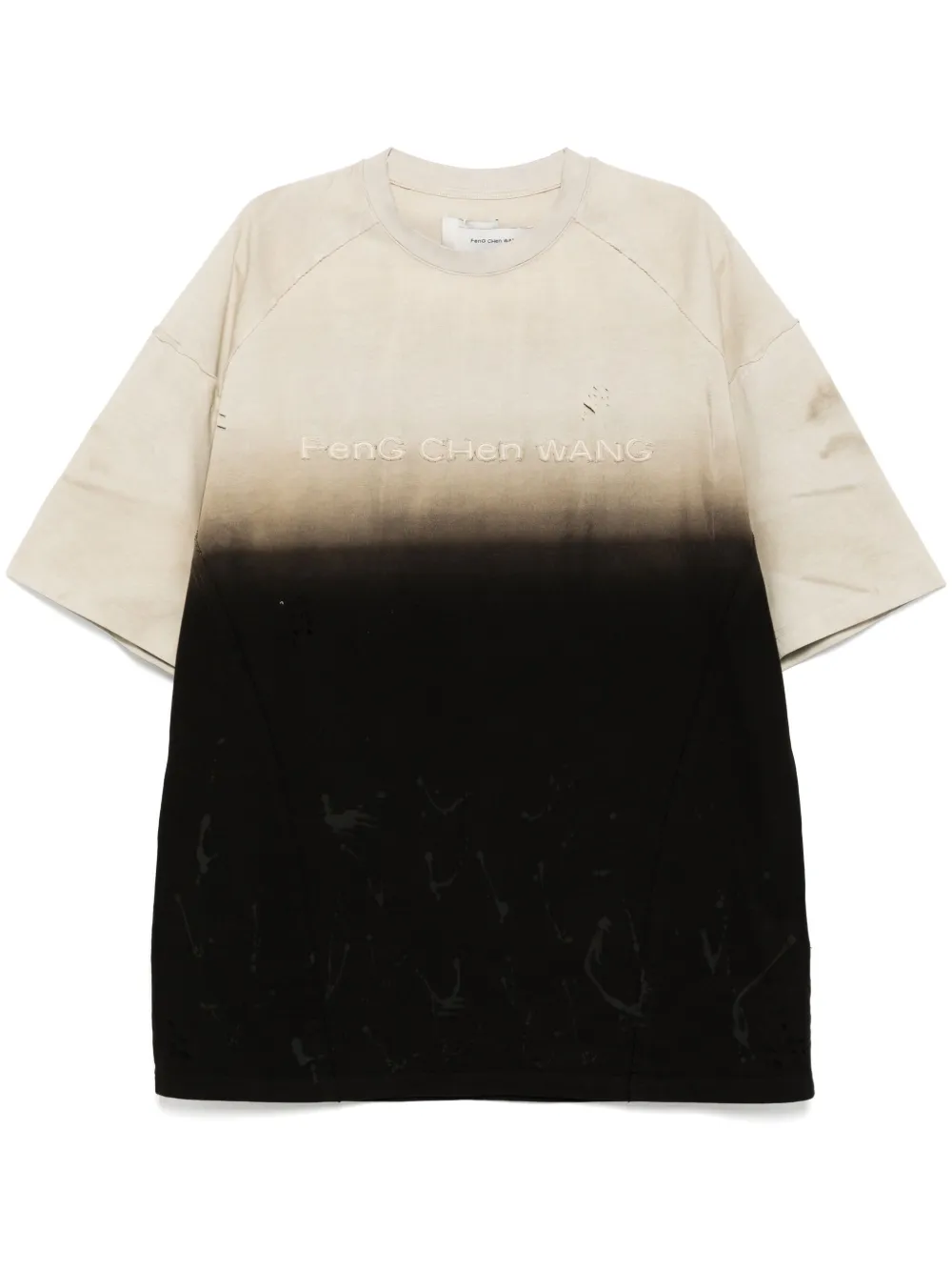 Feng Chen Wang T-shirt met logopatch Zwart