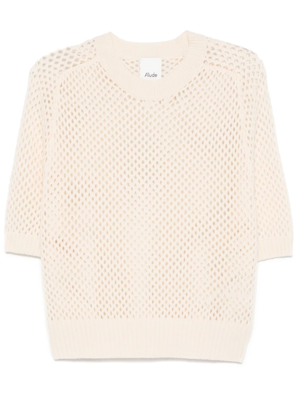 Allude Opengebreid T-shirt Beige