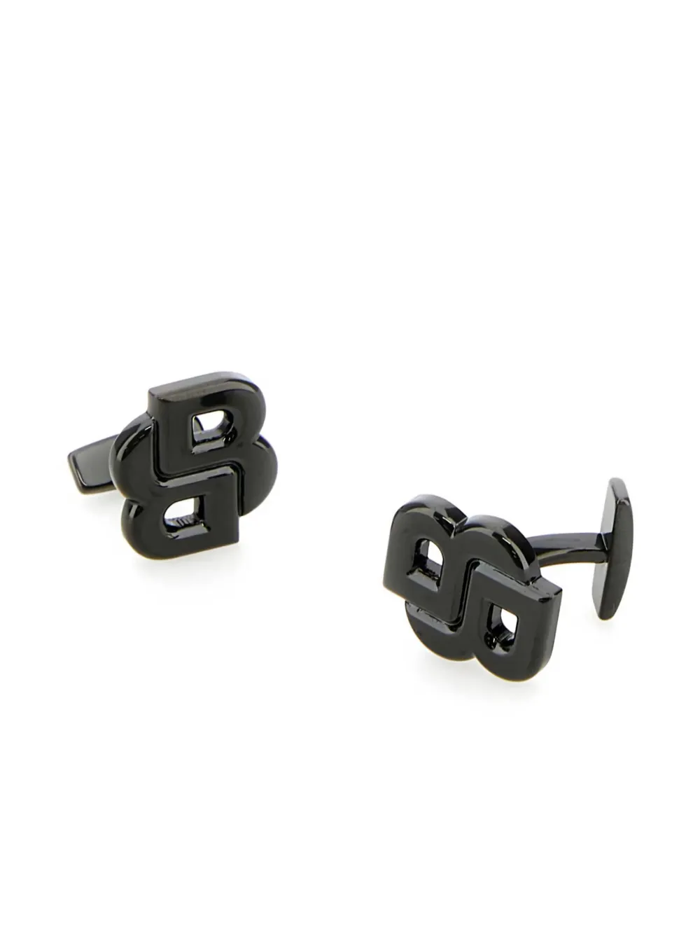 BOSS enameled cufflinks - Zwart