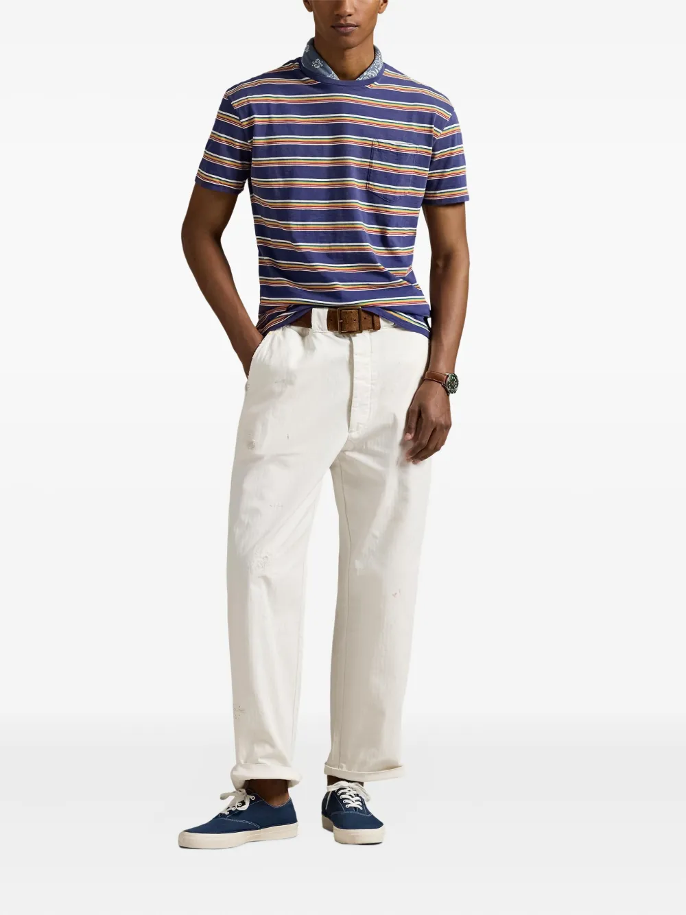 Polo Ralph Lauren Gestreept T-shirt Blauw