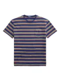 Polo Ralph Lauren striped patch-pocket T-shirt - Blue