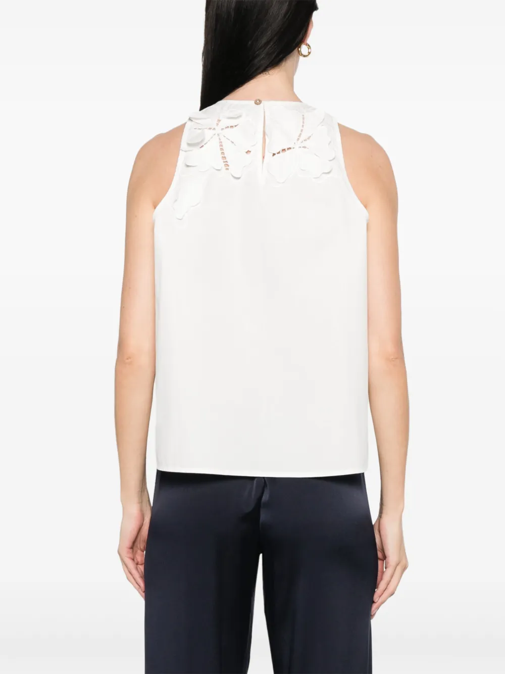FORTE FORTE FLORAL-APPLIQUÉ BLOUSE