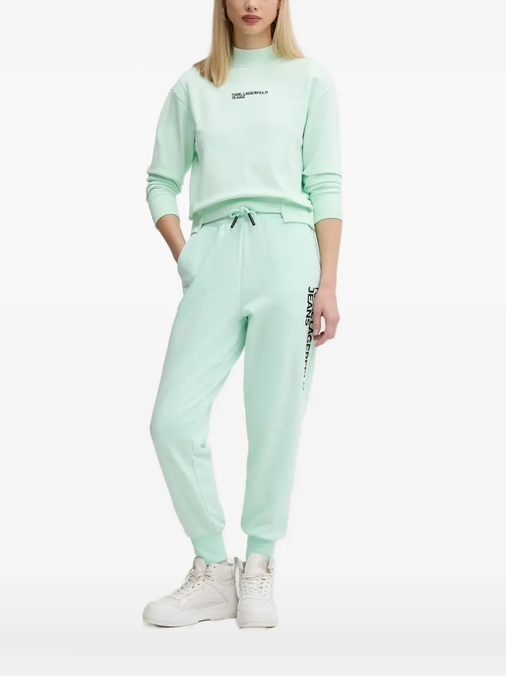 Karl Lagerfeld Jeans Top met geborduurd logo Groen