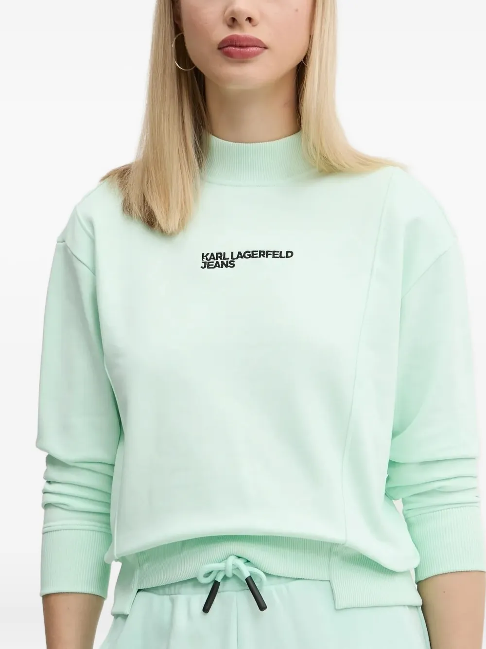 Karl Lagerfeld Jeans Top met geborduurd logo Groen