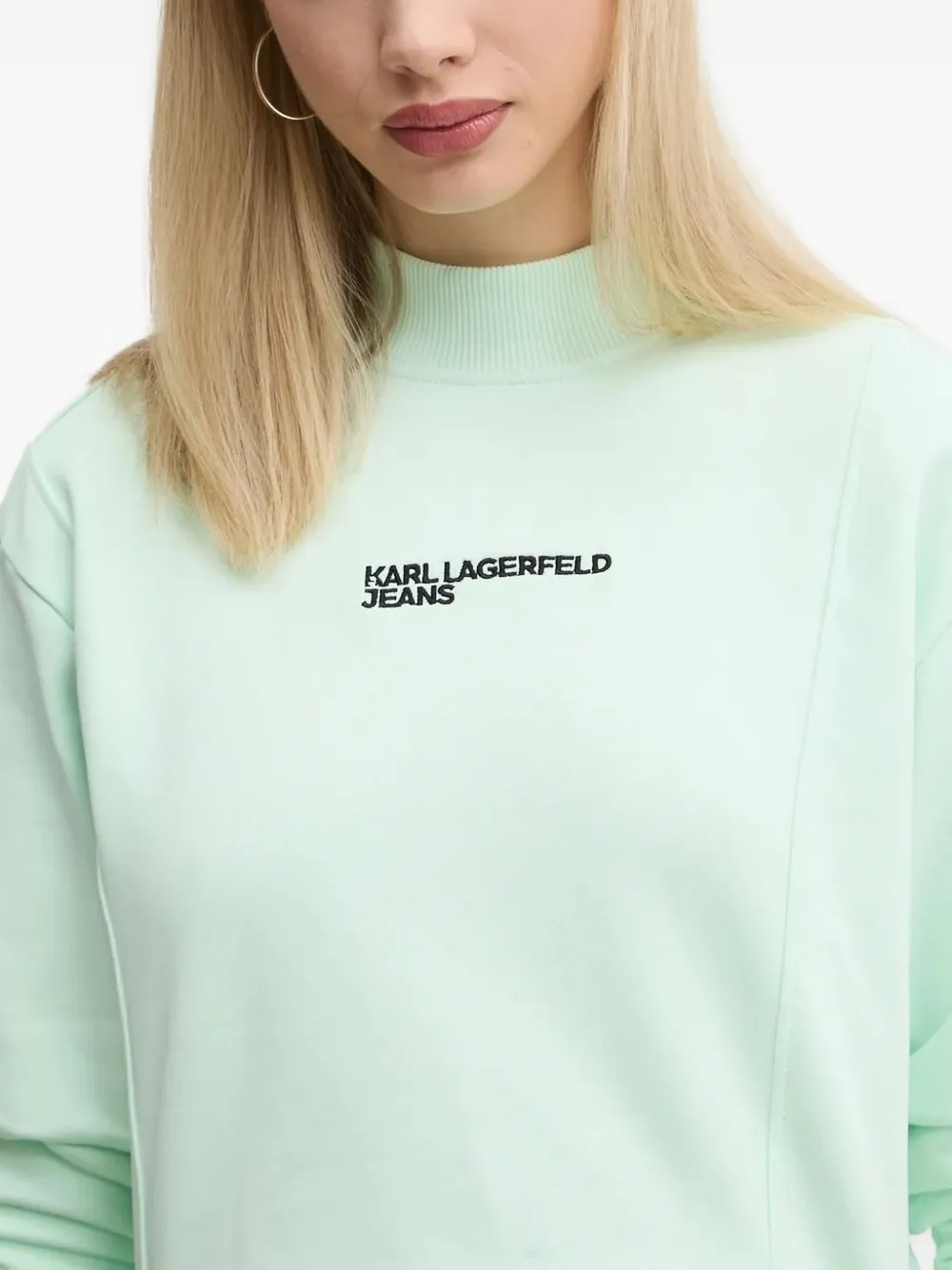 Karl Lagerfeld Jeans Top met geborduurd logo Groen