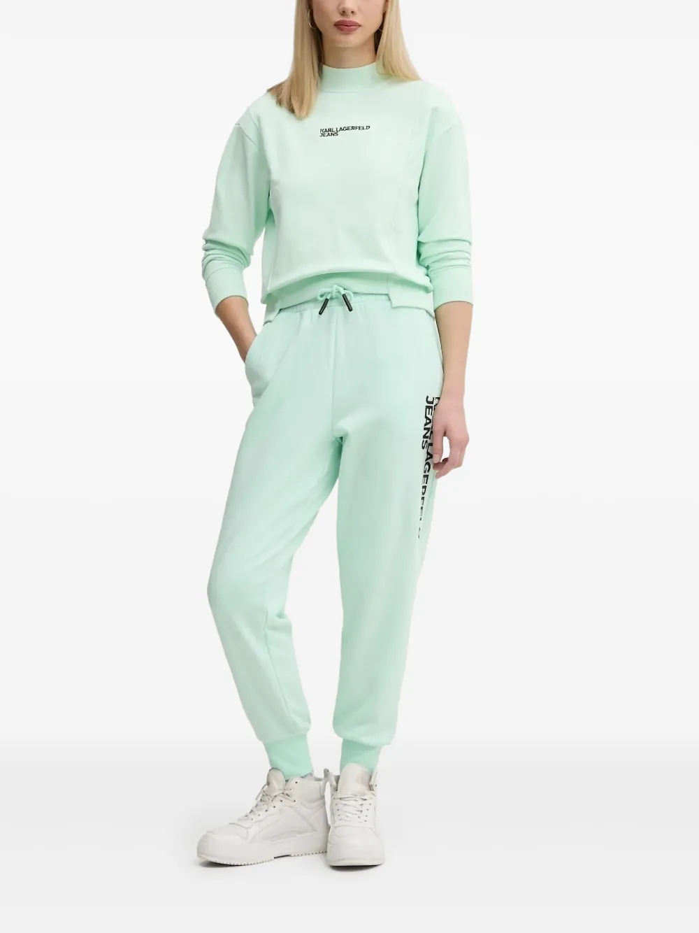 Karl Lagerfeld Jeans Top met geborduurd logo Groen