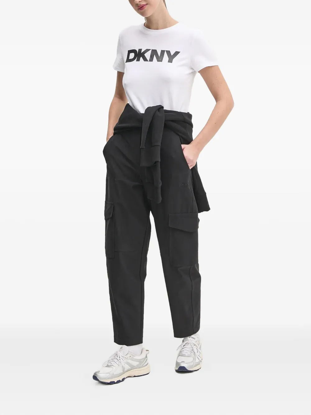 DKNY Broek met cargo zak - Zwart