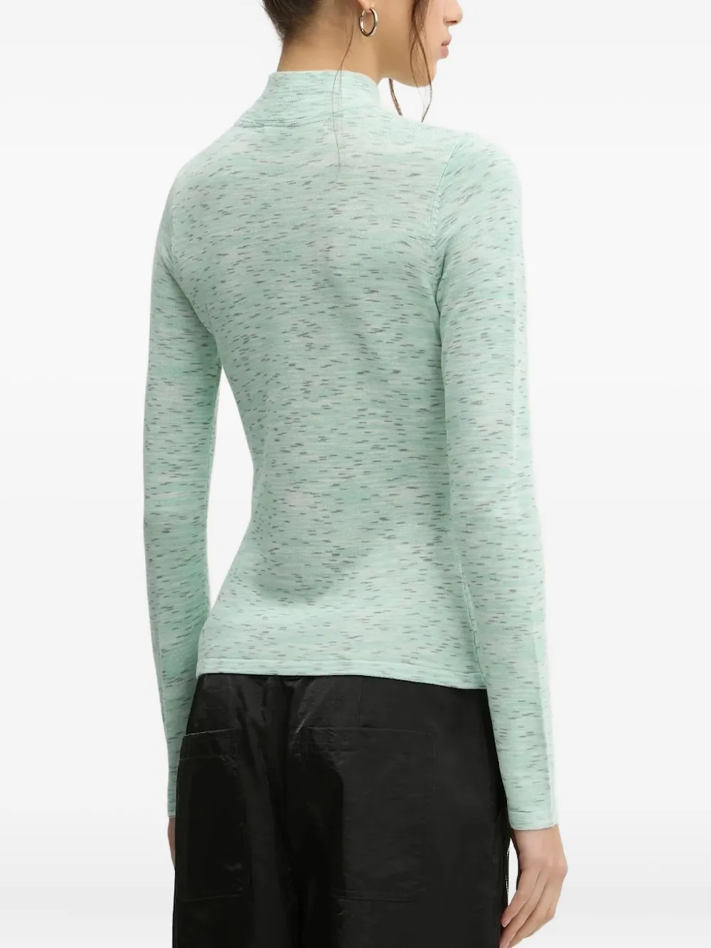 Karl Lagerfeld Jeans Top met geborduurd logo en hoge hals Groen