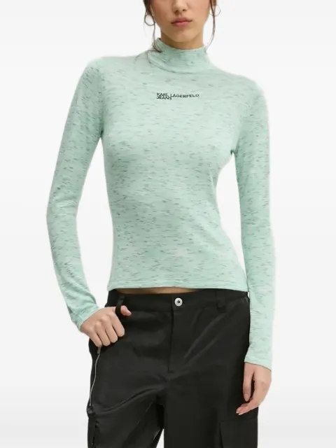 Karl Lagerfeld Jeans high-neck logo-embroidered top