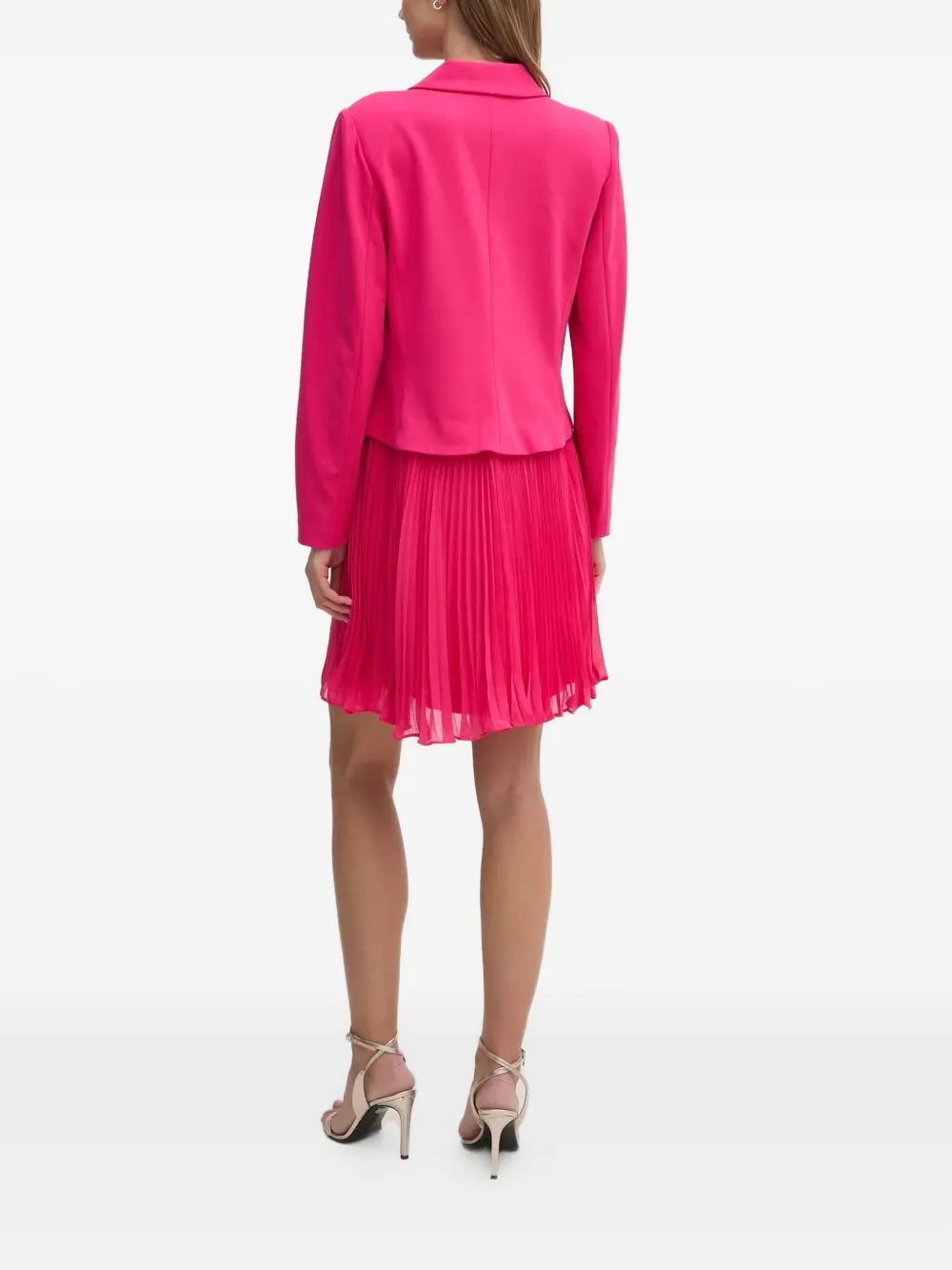 DKNY pleated-detail blazer dress - Roze