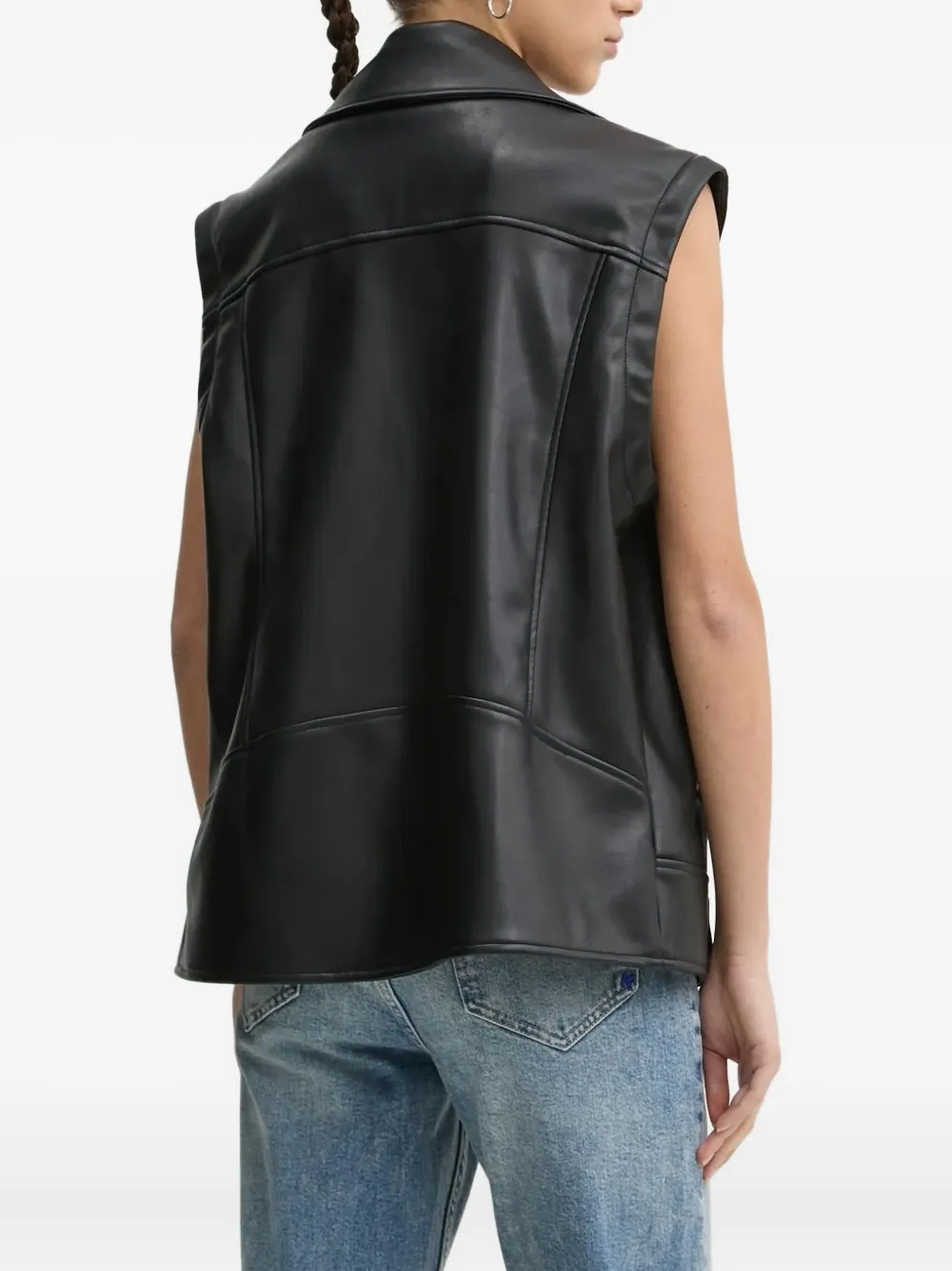 Karl Lagerfeld Jeans Mouwloos jack met rits Zwart