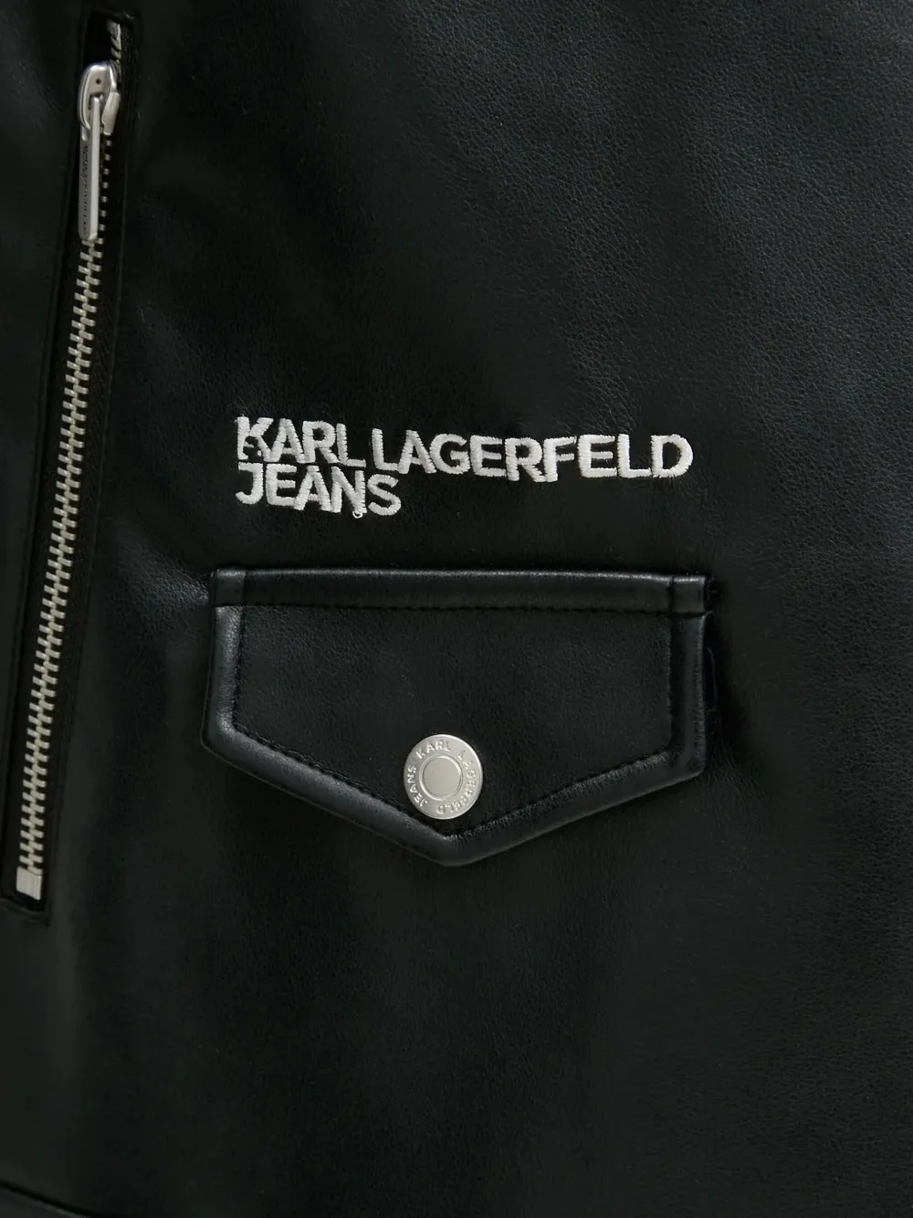 Karl Lagerfeld Jeans Mouwloos jack met rits Zwart