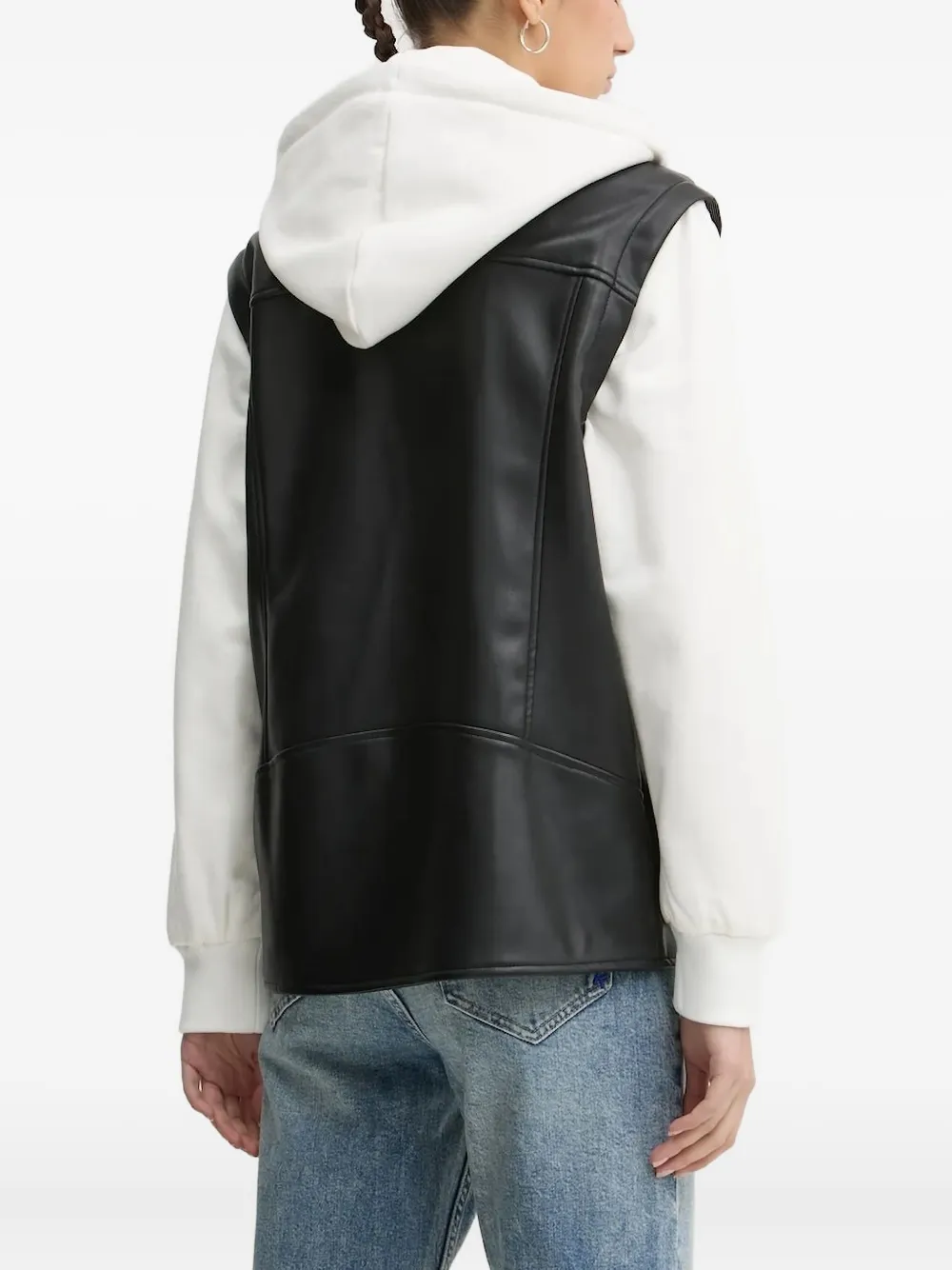 Karl Lagerfeld Jeans Mouwloos jack met rits Zwart